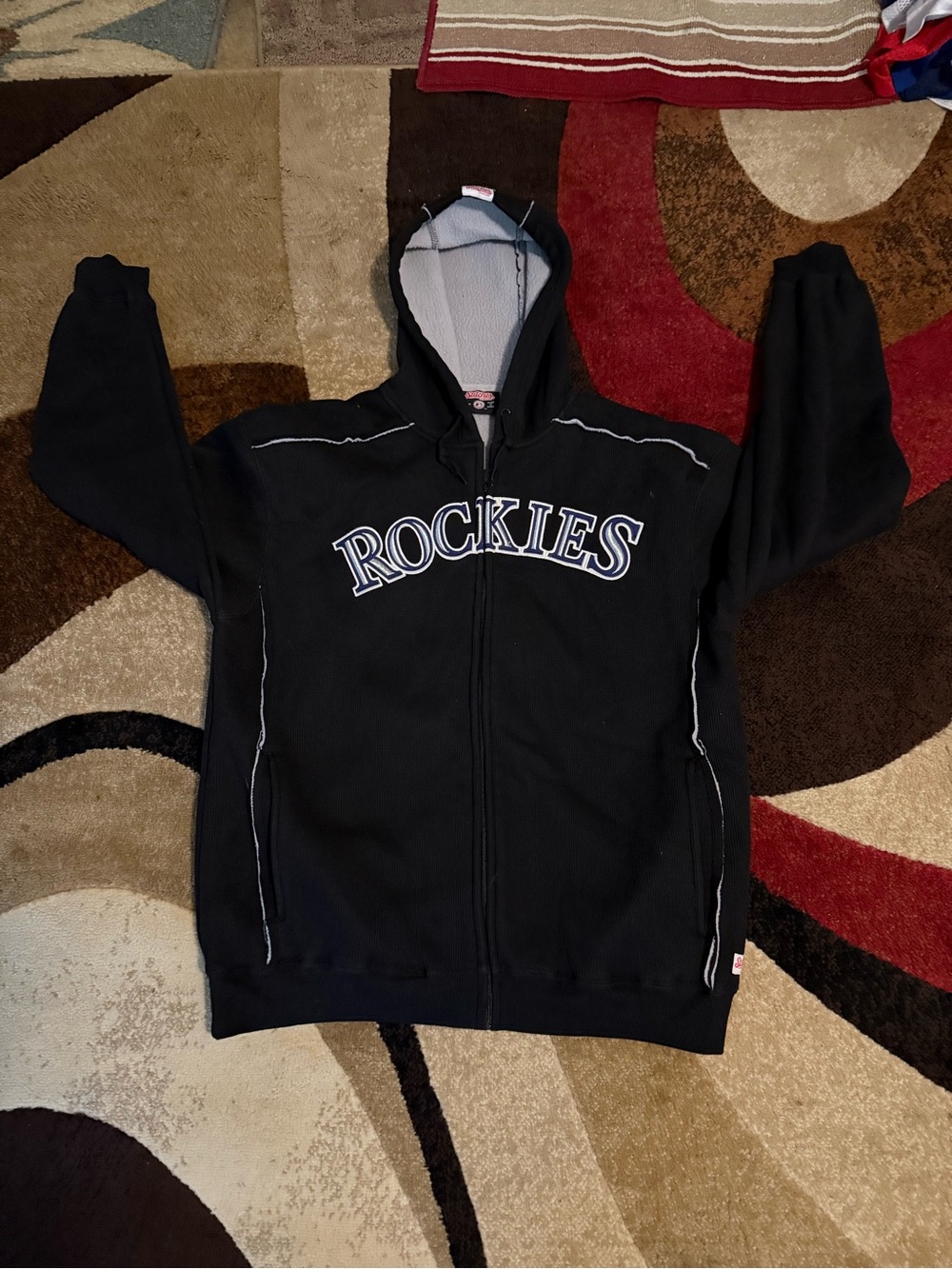 Colorado Rockies full zip hoodie stitched special material size L